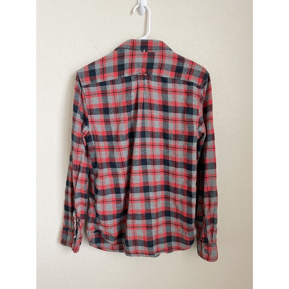 Denim & Flower Mens Medium Red 100% Cotton Flannel Button Up Shirt Preowned - Picture 10 of 10